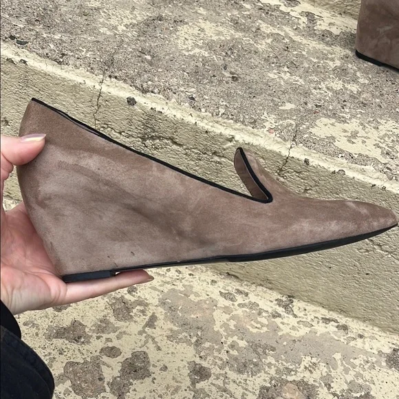 Franco Sarto Tan/black Wedge Shoes Suede - Picture 5 of 15